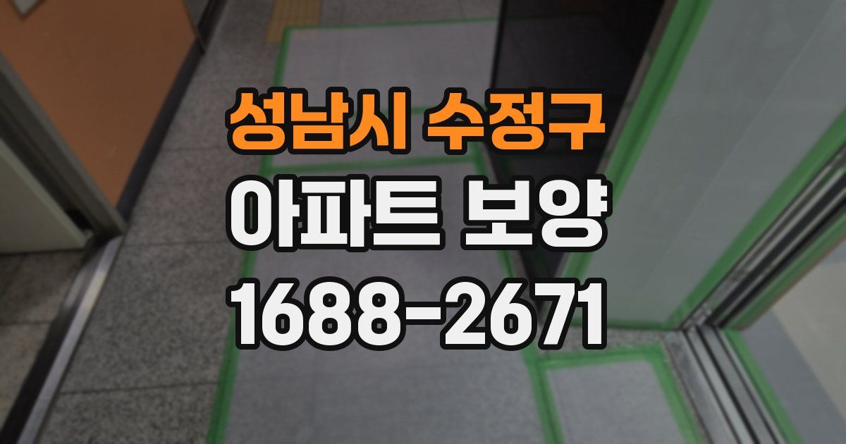 성남시 수정구 아파트 보양
