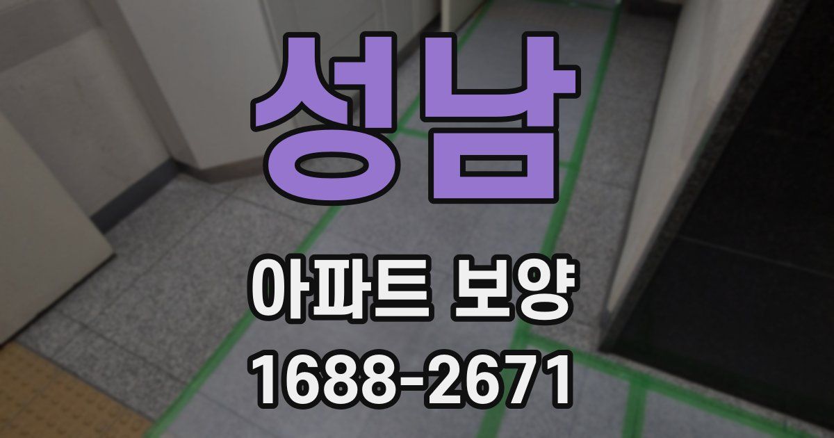 성남 아파트 보양