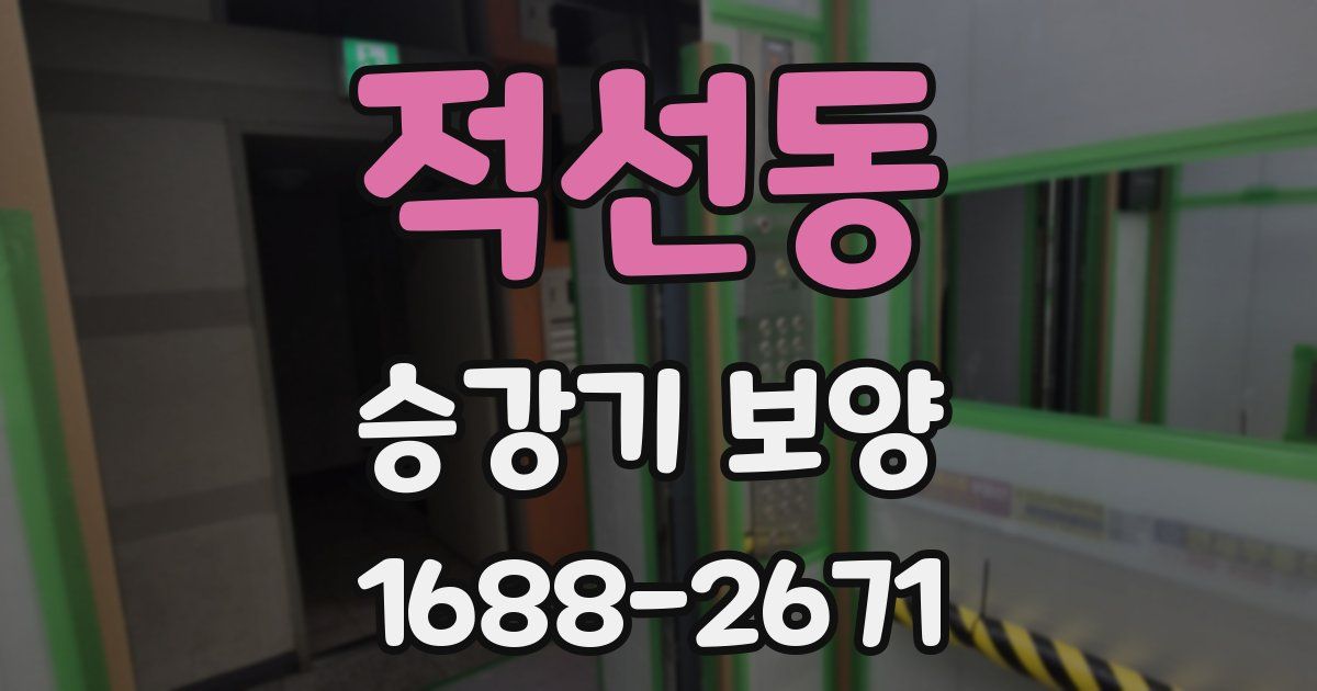 적선동 승강기 보양