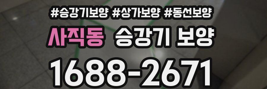 사직동 승강기 보양