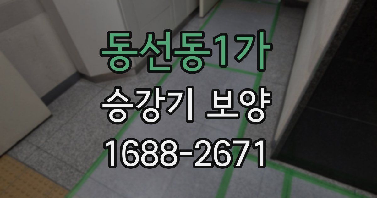 동선동1가 승강기 보양