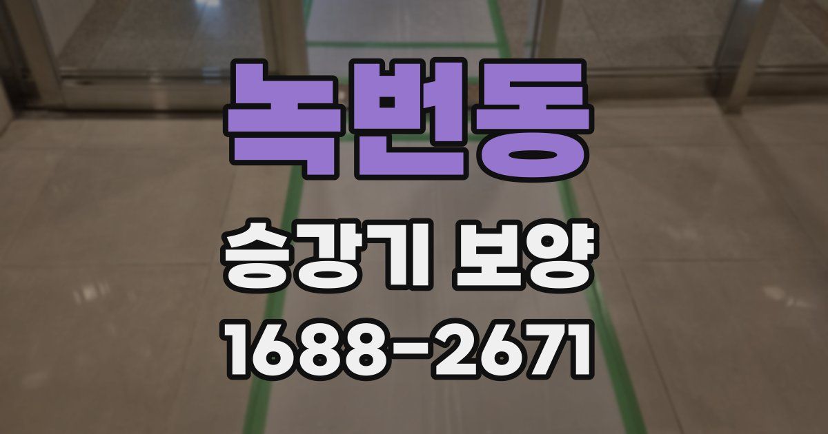 녹번동 승강기 보양