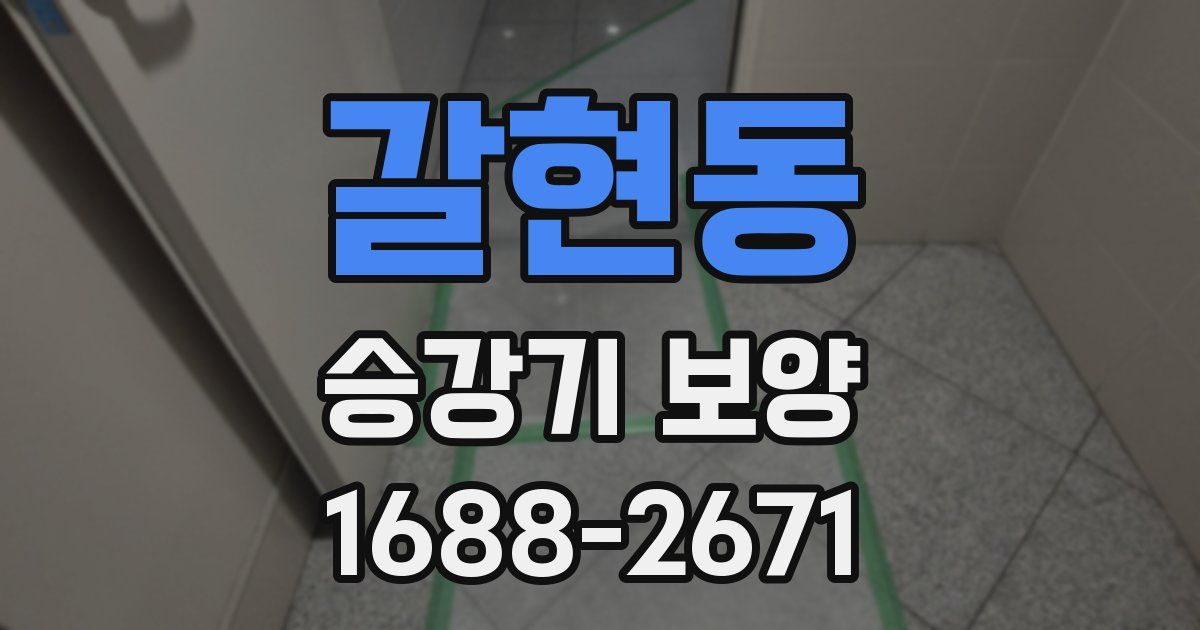 갈현동 승강기 보양