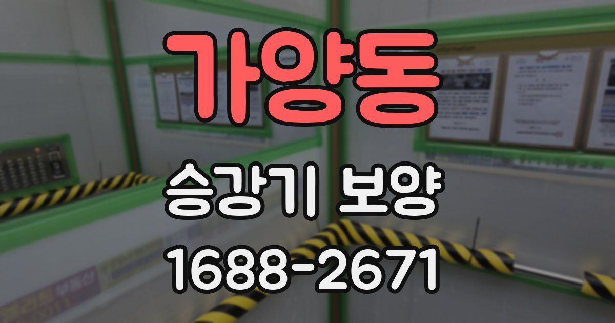가양동 승강기 보양