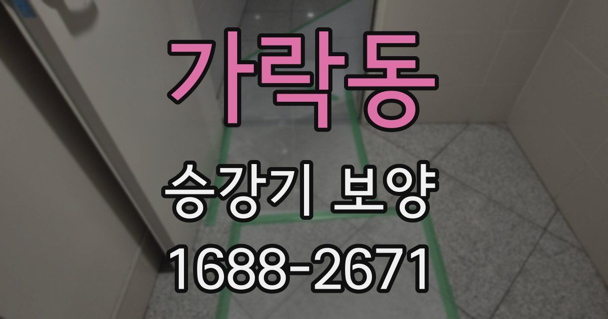 가락동 승강기 보양
