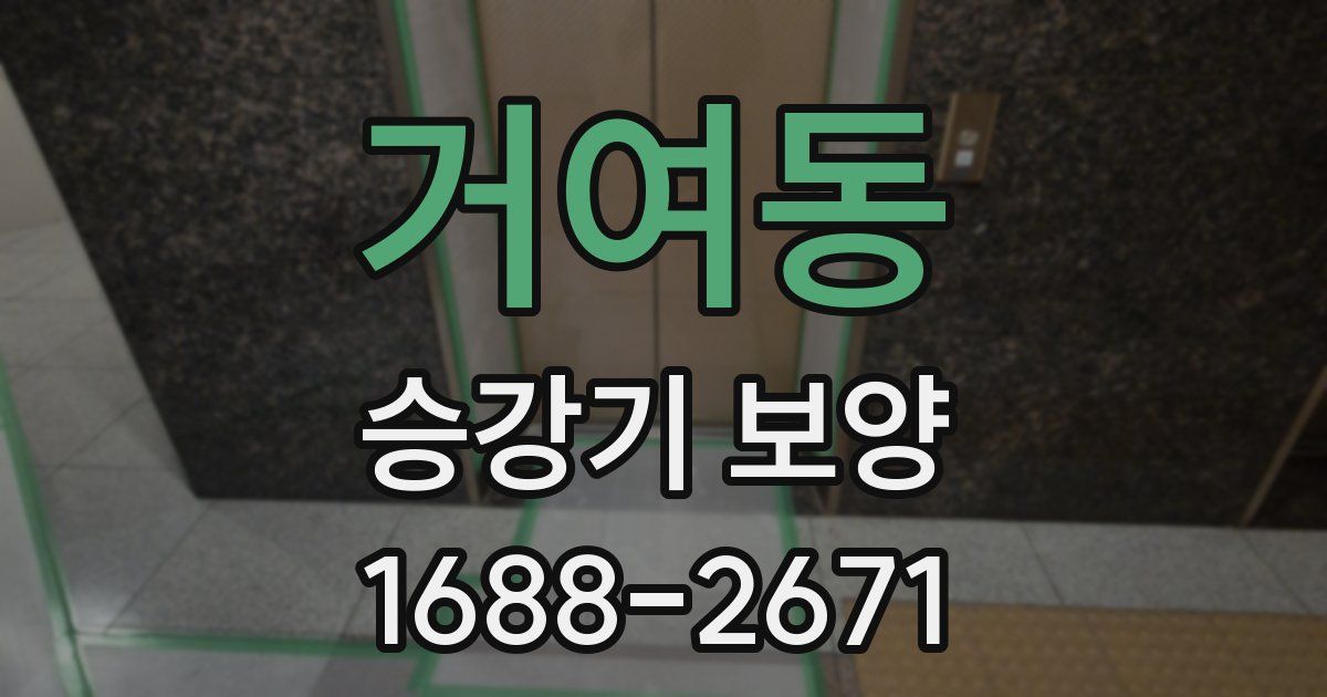 거여동 승강기 보양