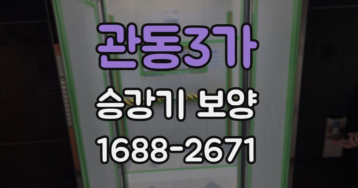 관동3가 승강기 보양