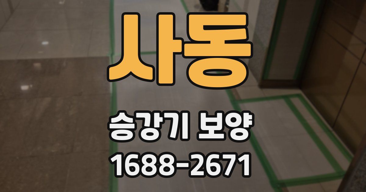 사동 승강기 보양