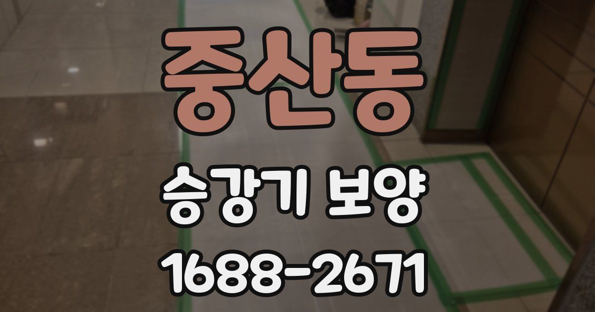 중산동 승강기 보양