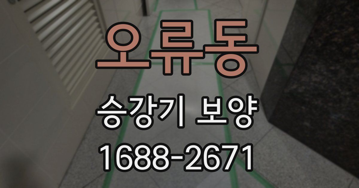 오류동 승강기 보양