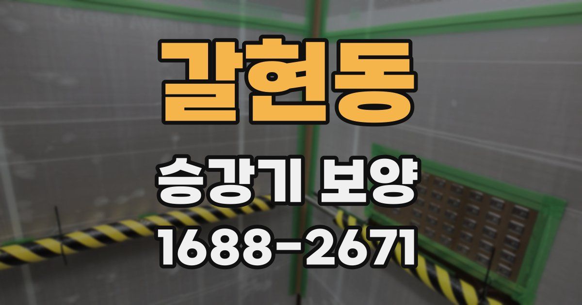 갈현동 승강기 보양