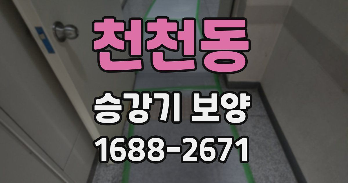 천천동 승강기 보양