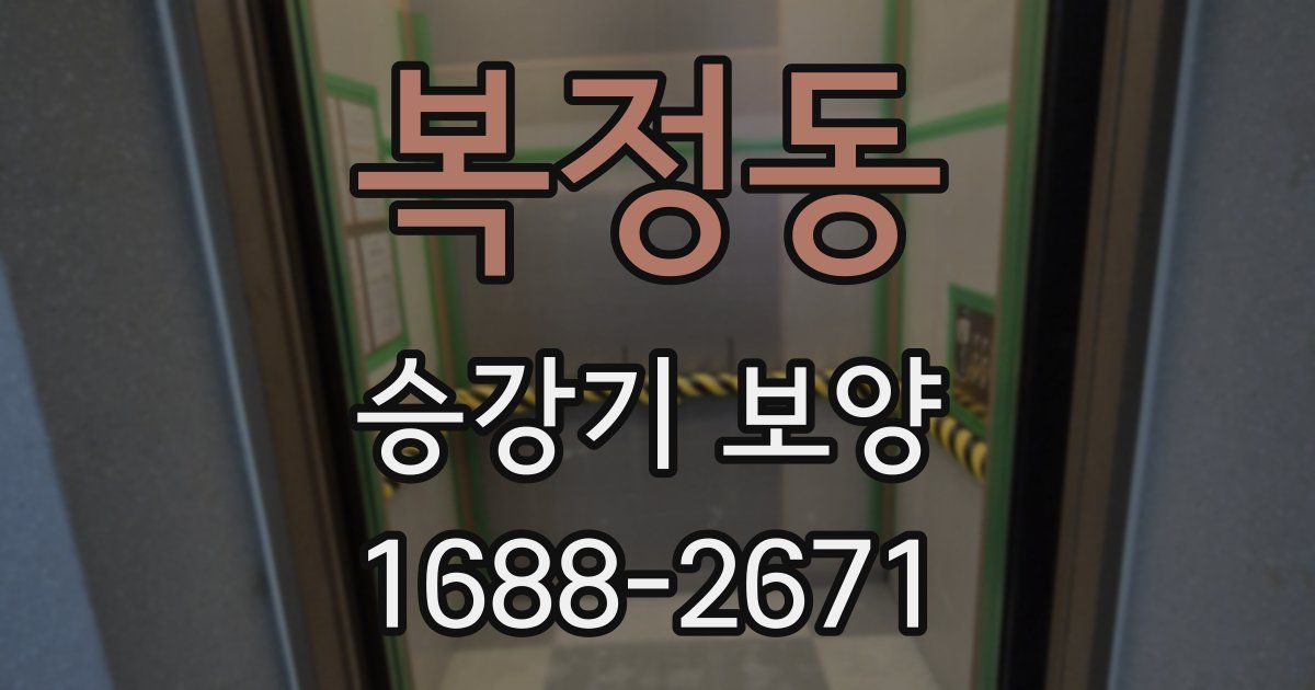복정동 승강기 보양
