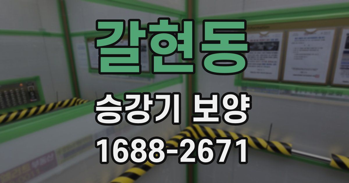 갈현동 승강기 보양