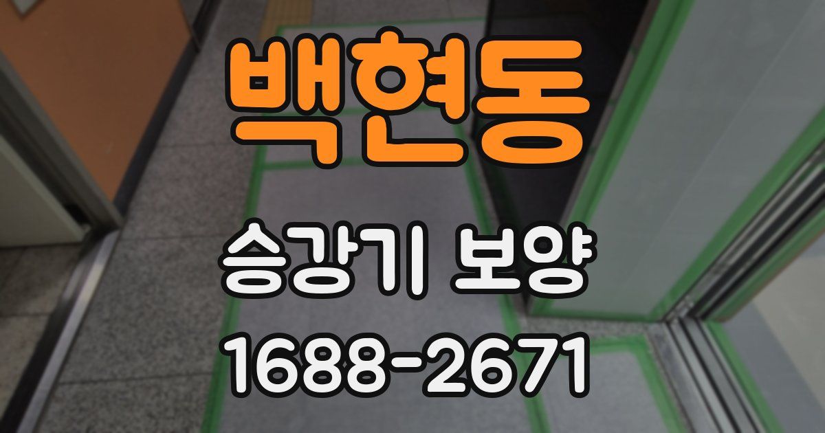 백현동 승강기 보양