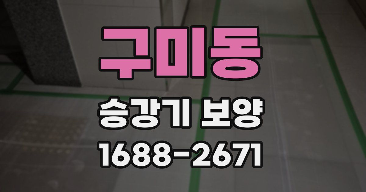 구미동 승강기 보양