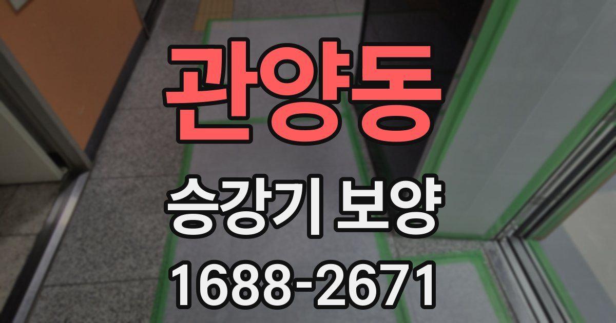 관양동 승강기 보양