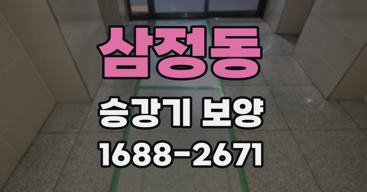 삼정동 승강기 보양