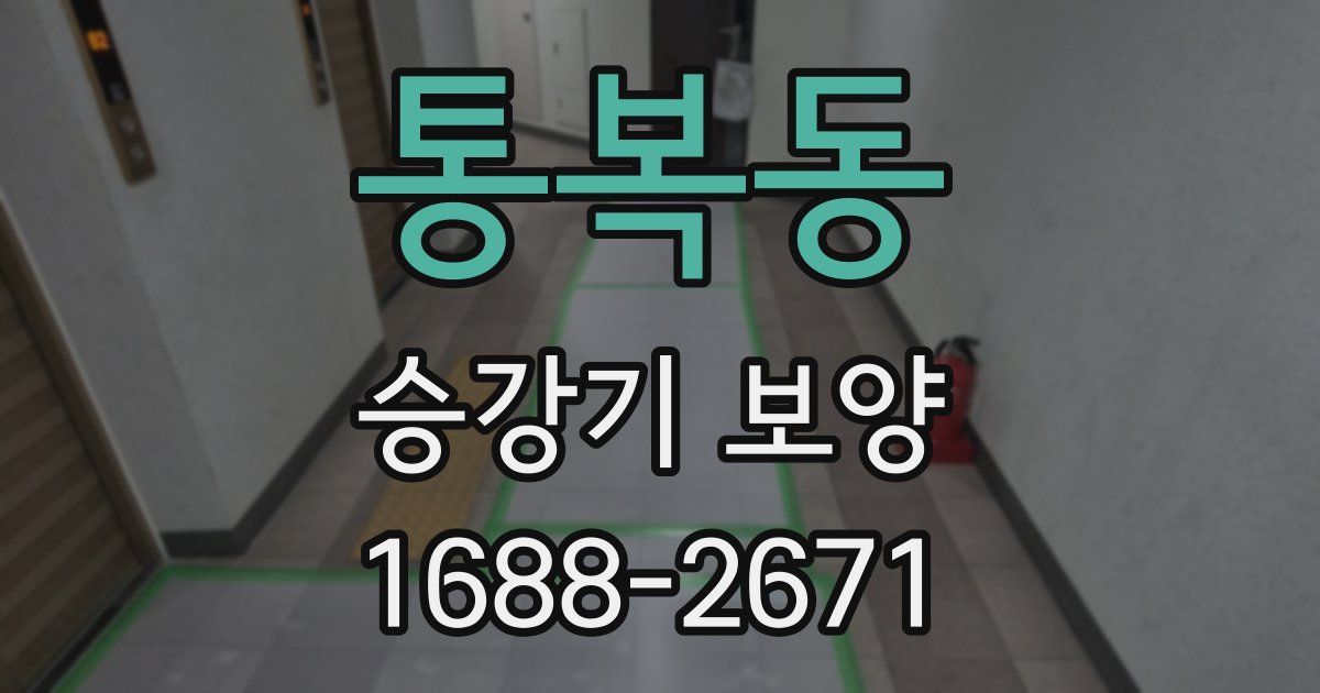 통복동 승강기 보양