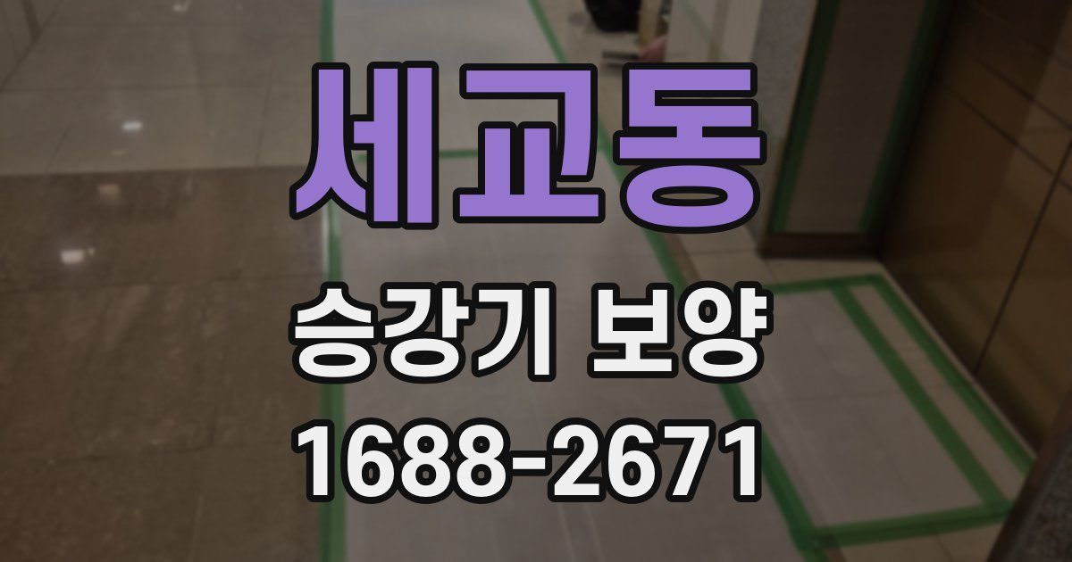 세교동 승강기 보양