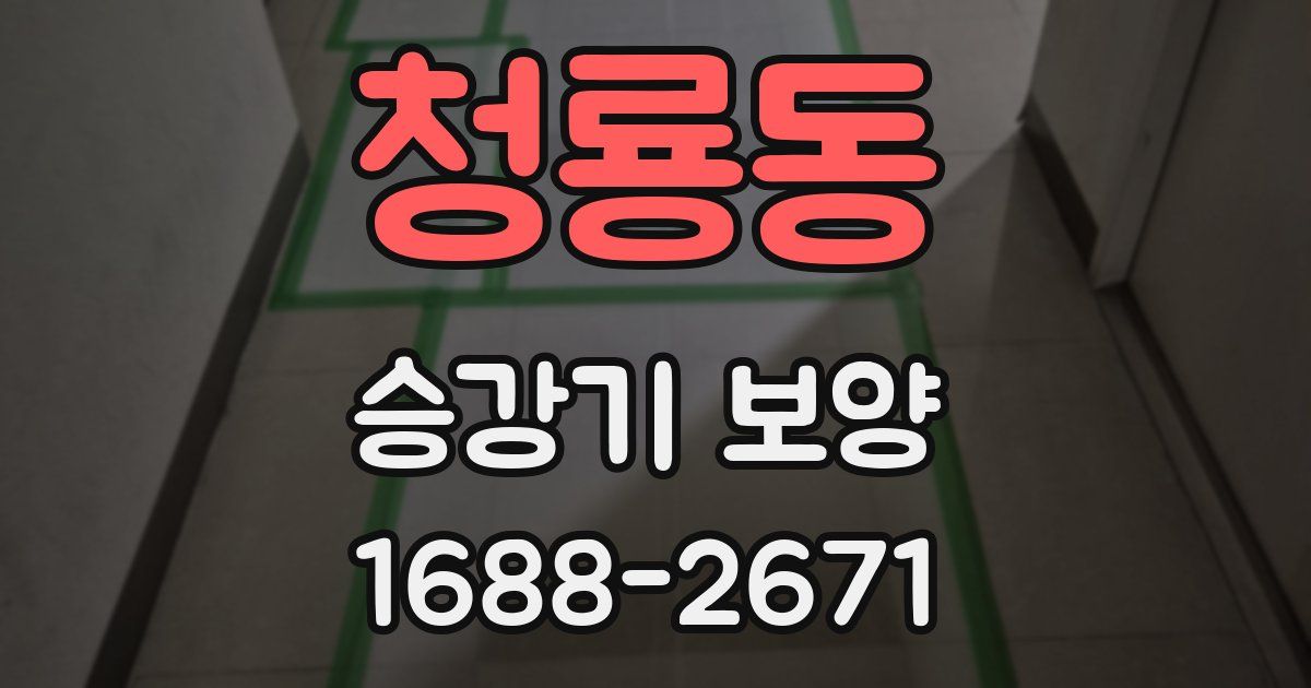 청룡동 승강기 보양