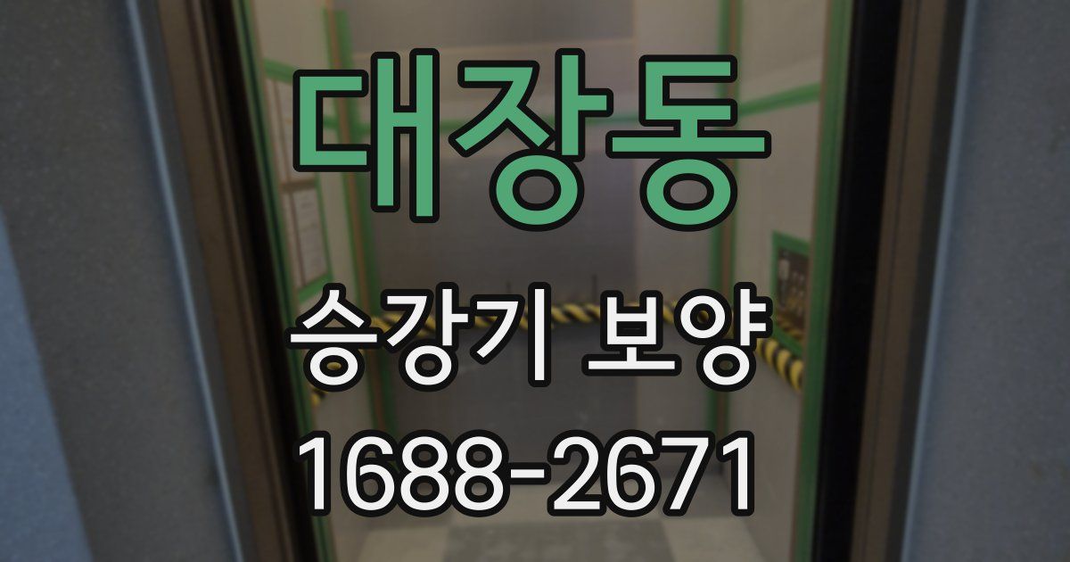 대장동 승강기 보양