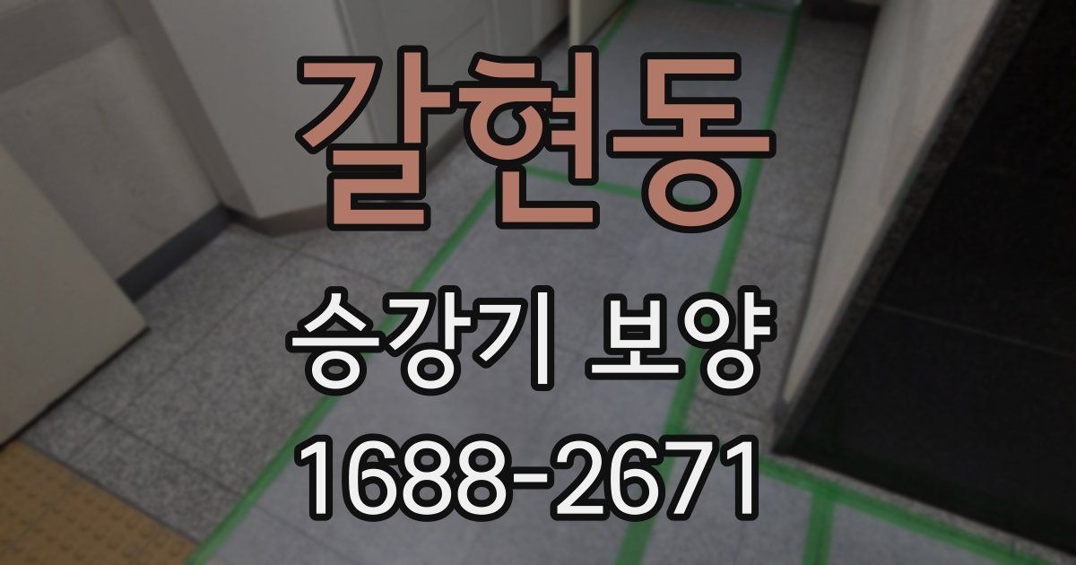 갈현동 승강기 보양