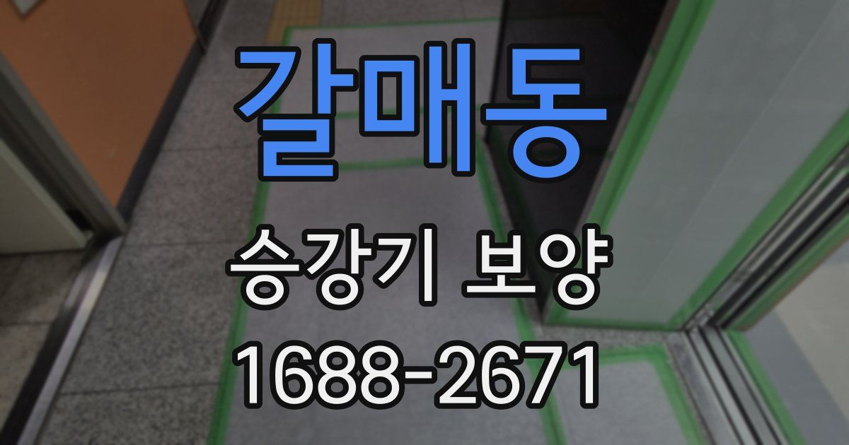 갈매동 승강기 보양