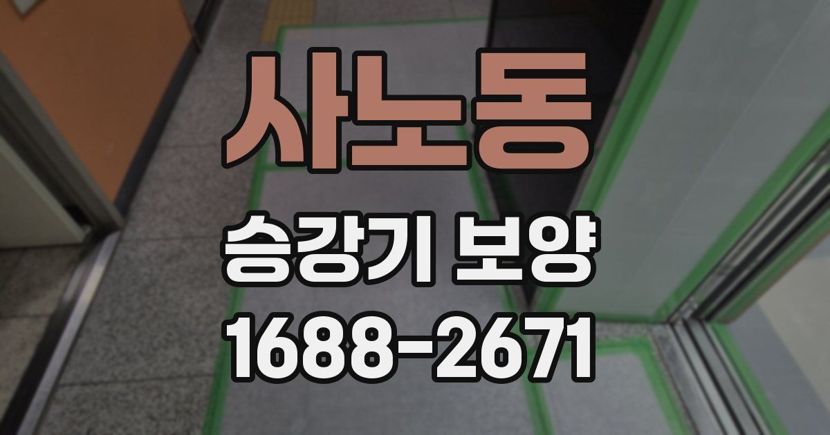사노동 승강기 보양