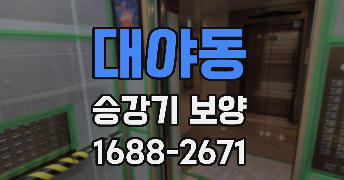 대야동 승강기 보양