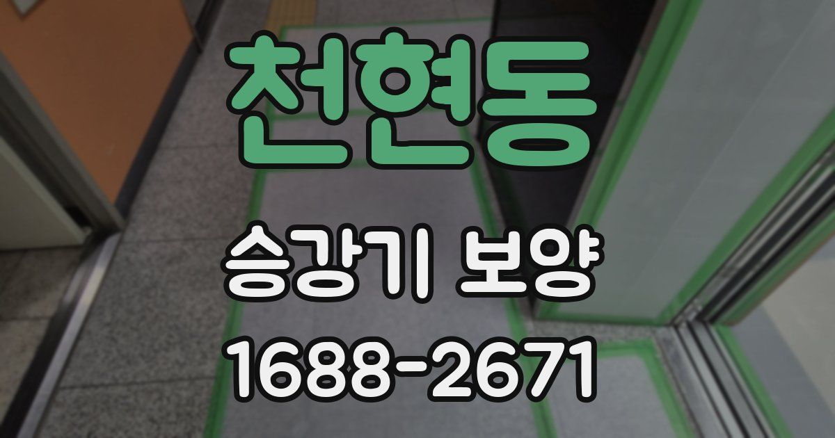 천현동 승강기 보양