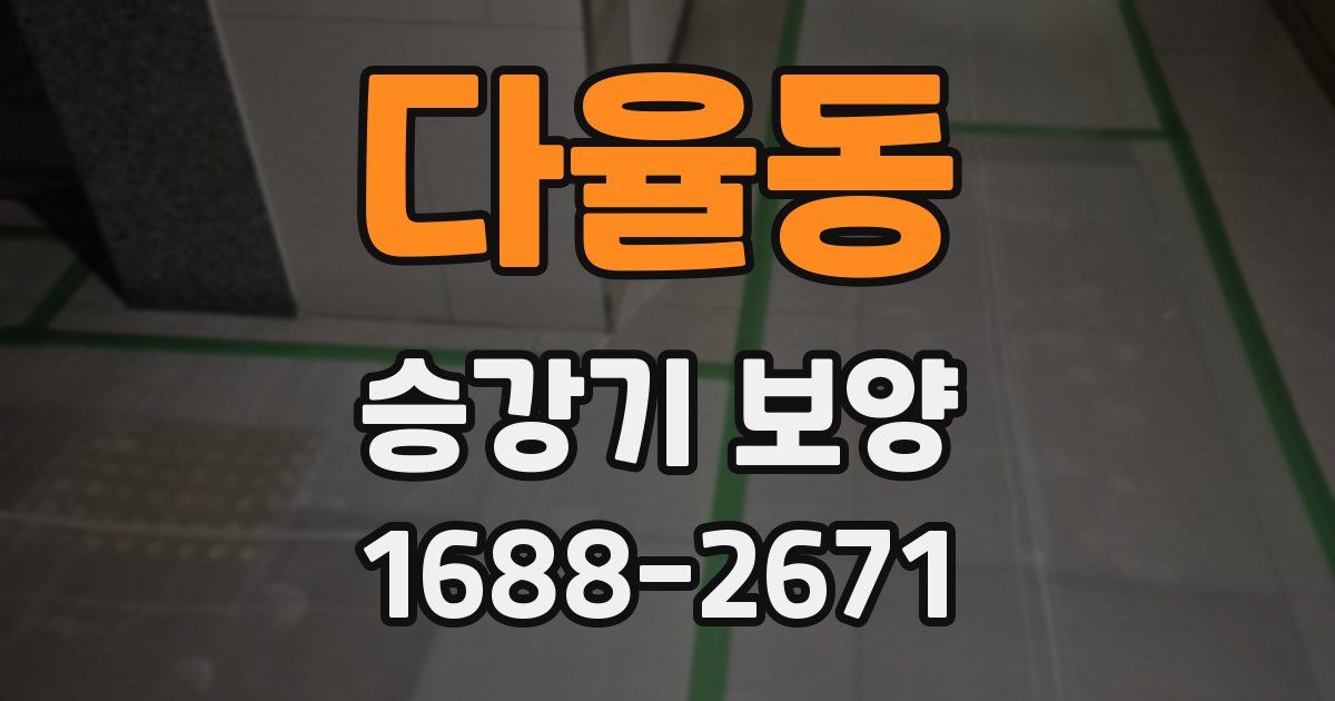 다율동 승강기 보양