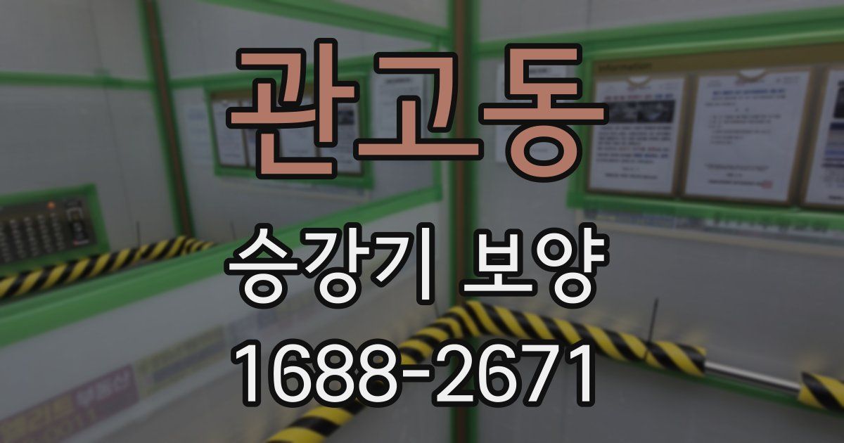 관고동 승강기 보양