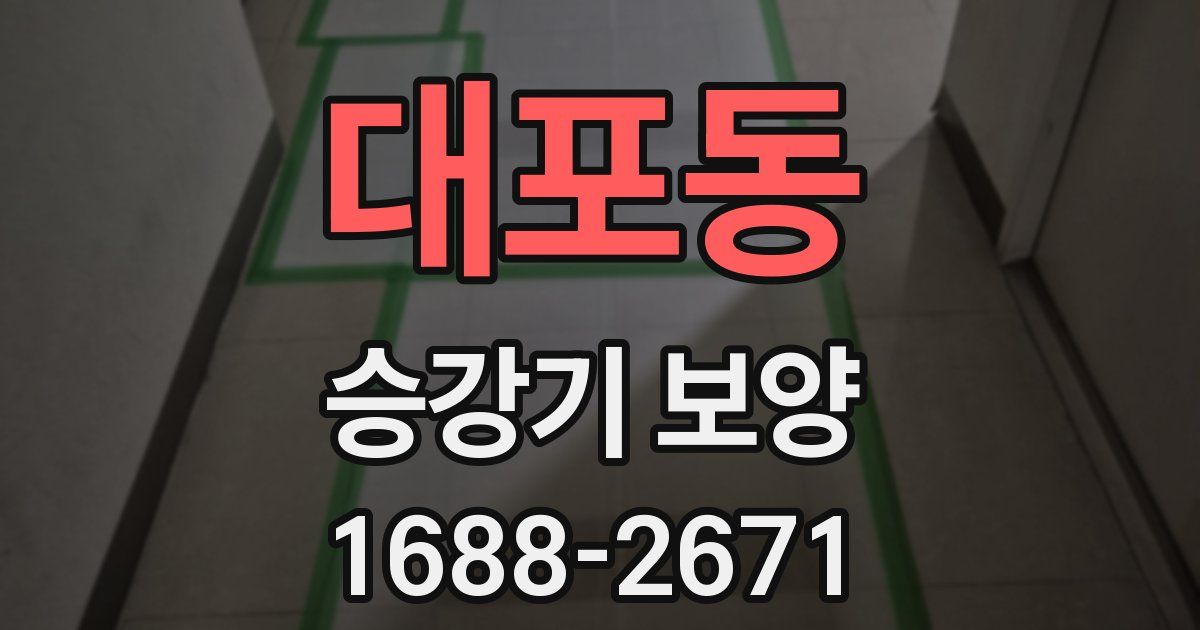 대포동 승강기 보양