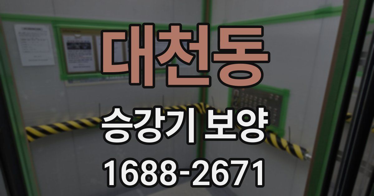 대천동 승강기 보양