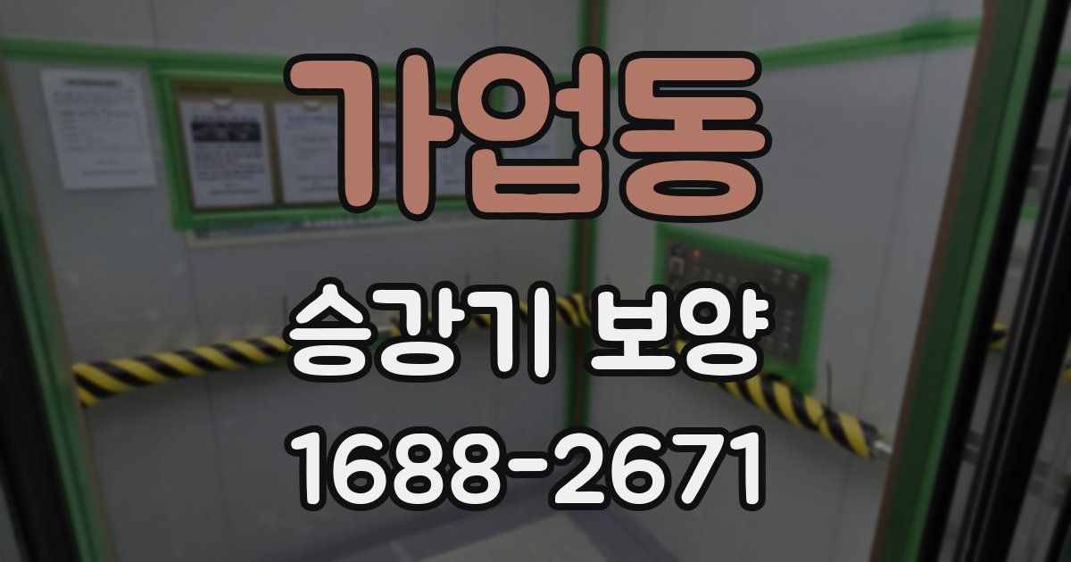 가업동 승강기 보양