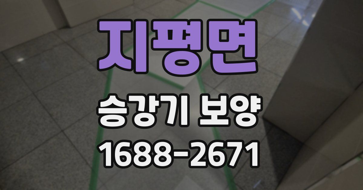 지평면 승강기 보양