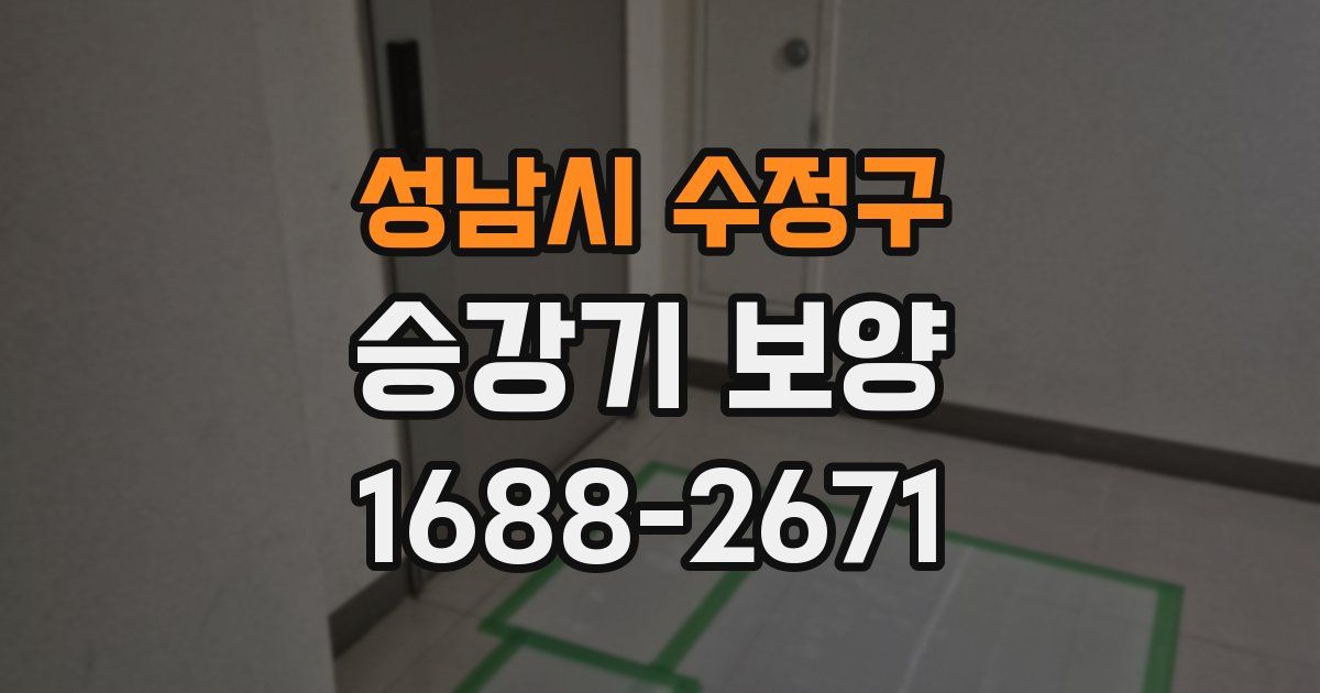 성남시 수정구 승강기 보양