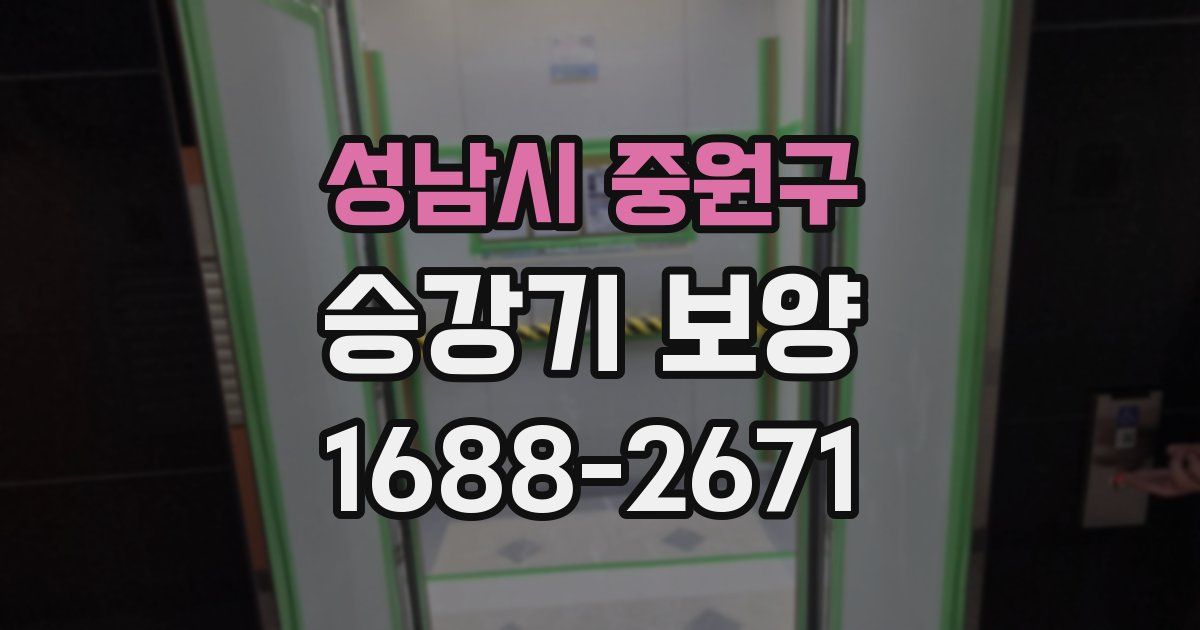 성남시 중원구 승강기 보양
