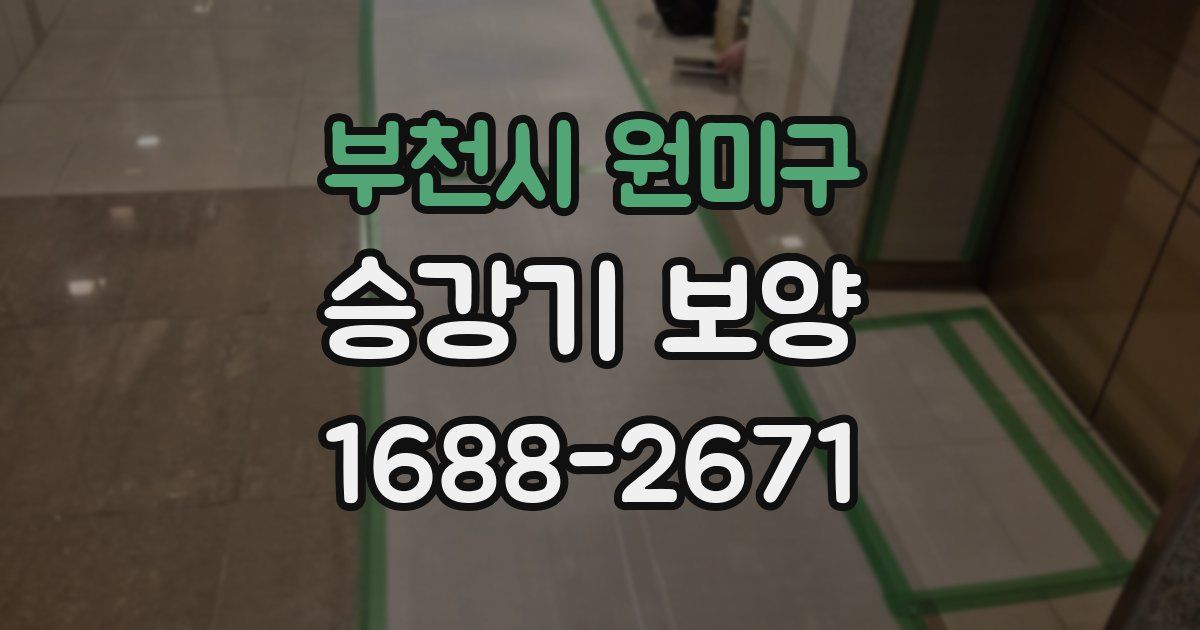 부천시 원미구 승강기 보양