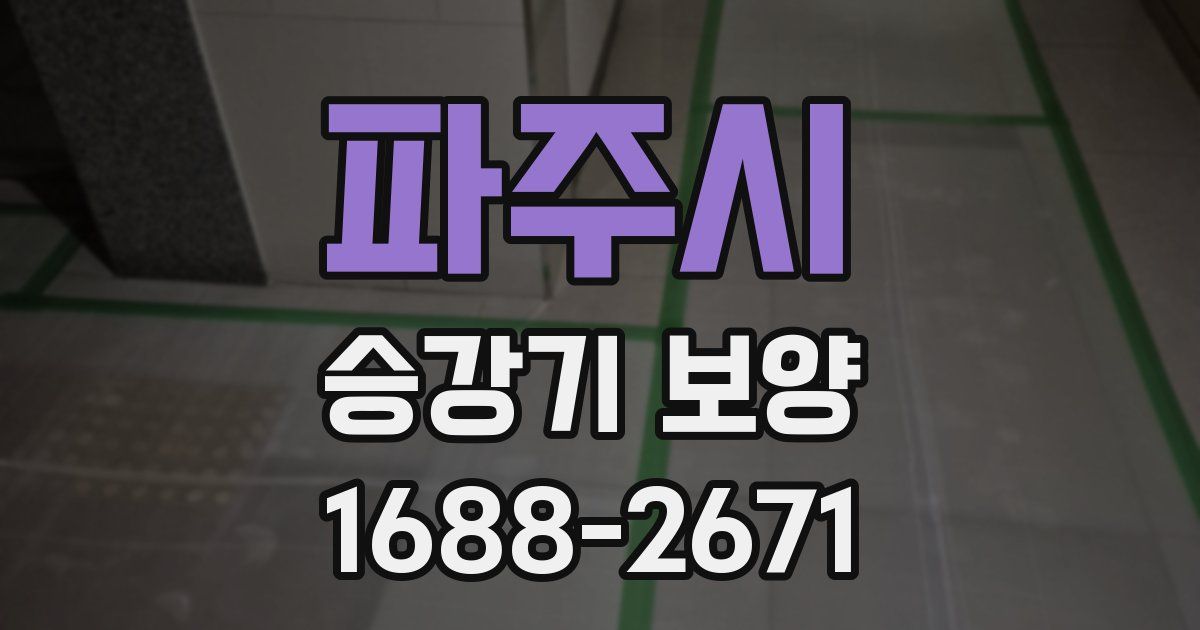 파주시 승강기 보양