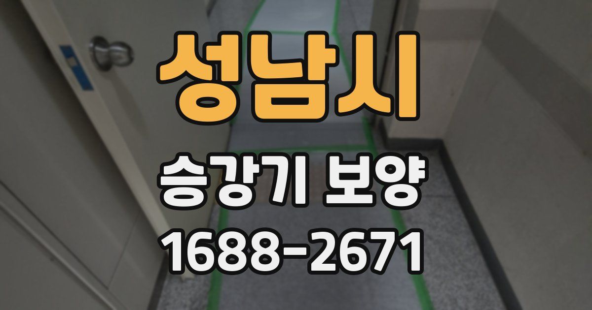 성남시 승강기 보양