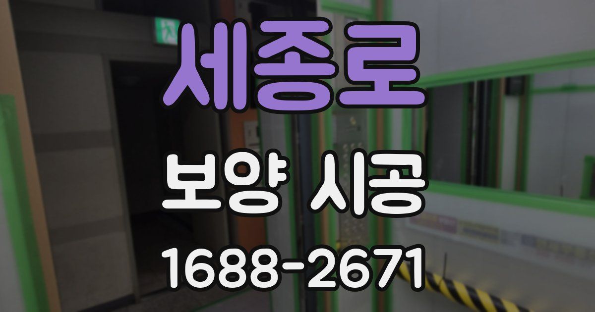 세종로 보양 시공