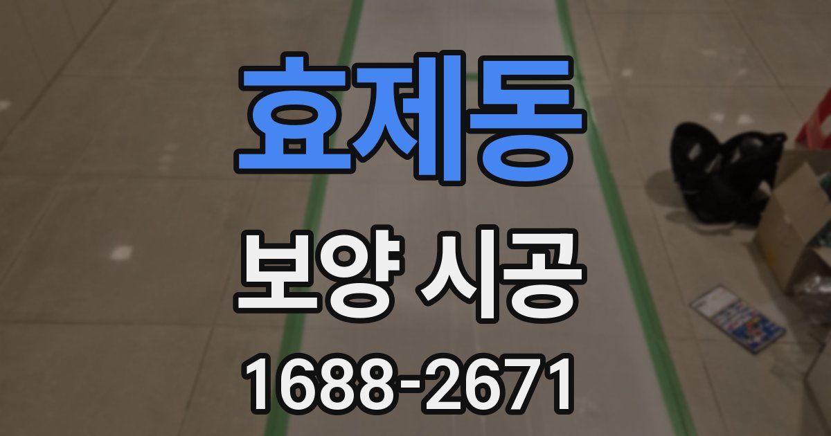 효제동 보양 시공