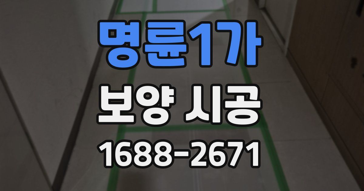 명륜1가 보양 시공