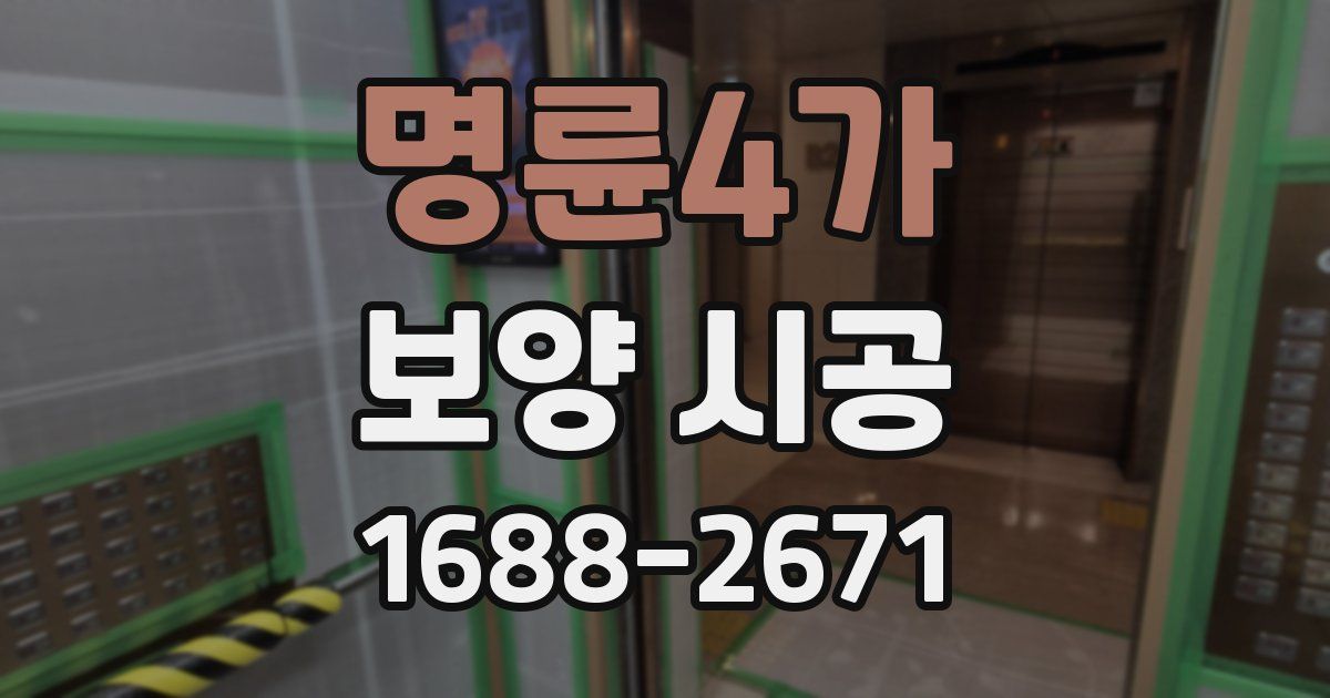명륜4가 보양 시공