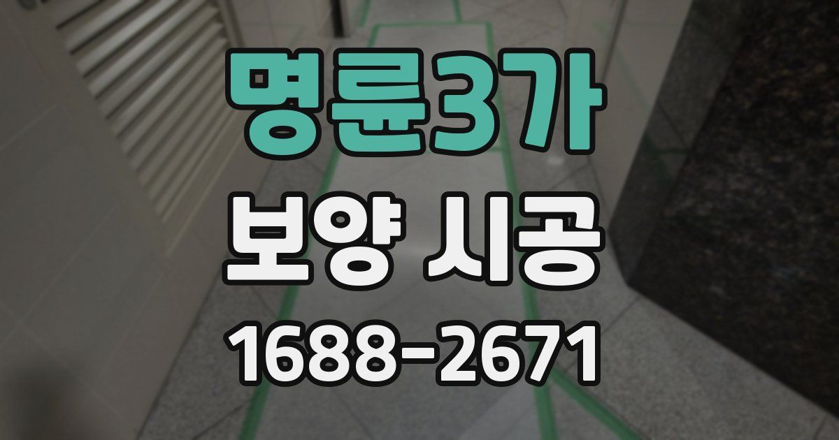 명륜3가 보양 시공