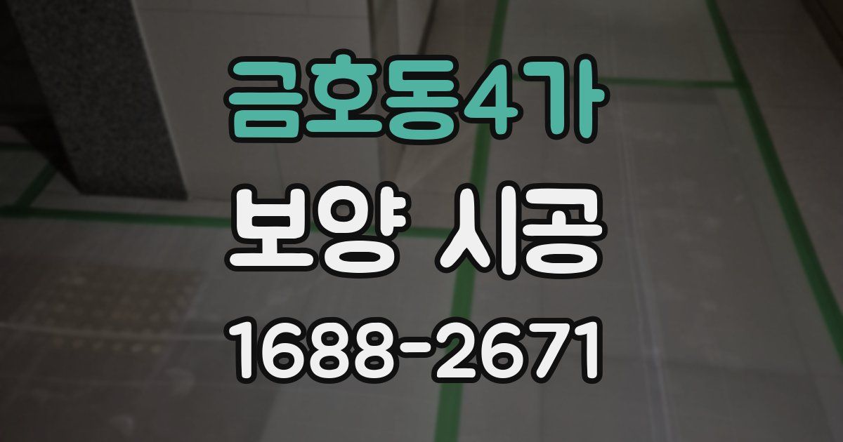 금호동4가 보양 시공