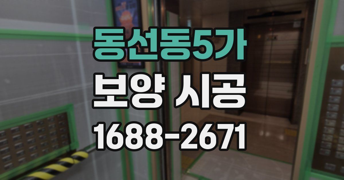 동선동5가 보양 시공