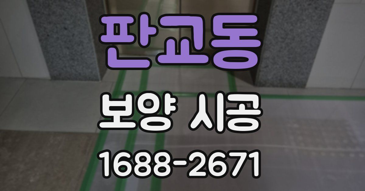 판교동 보양 시공